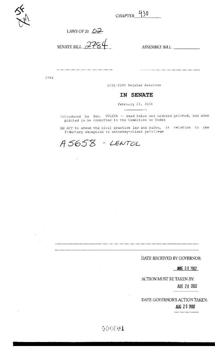 NYS Bill and Veto Jackets: 2002, Chapter 430