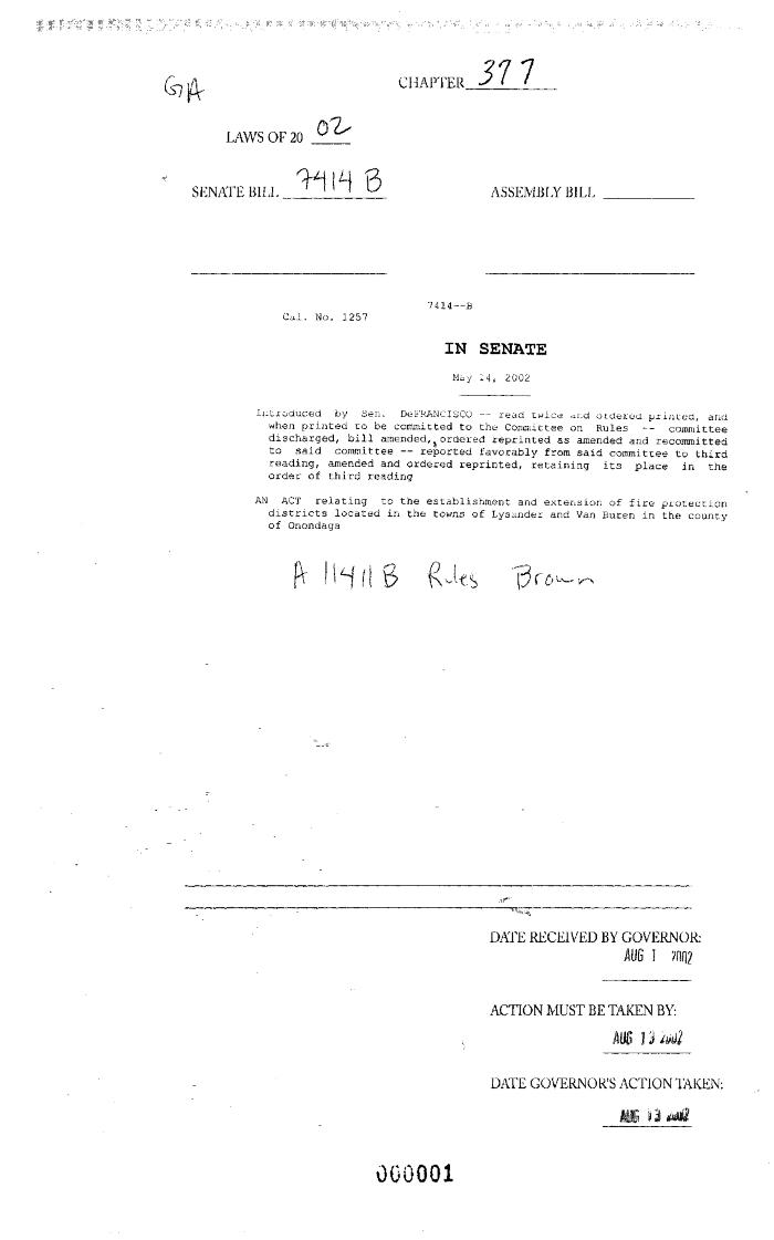 NYS Bill and Veto Jackets: 2002, Chapter 377