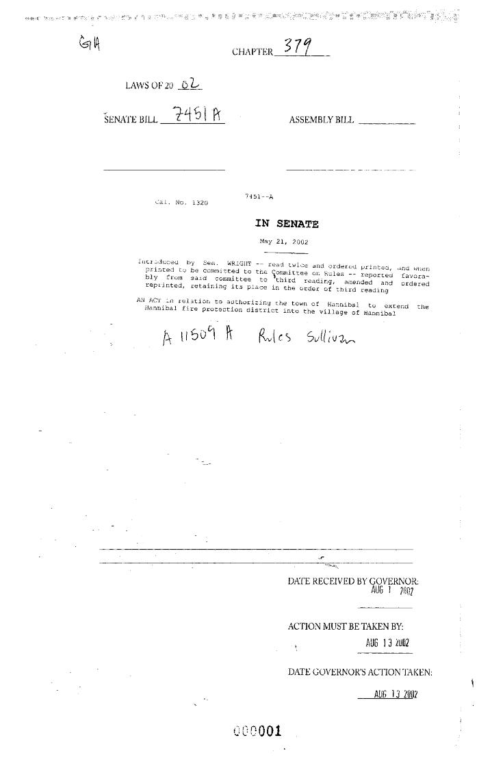 NYS Bill and Veto Jackets: 2002, Chapter 379