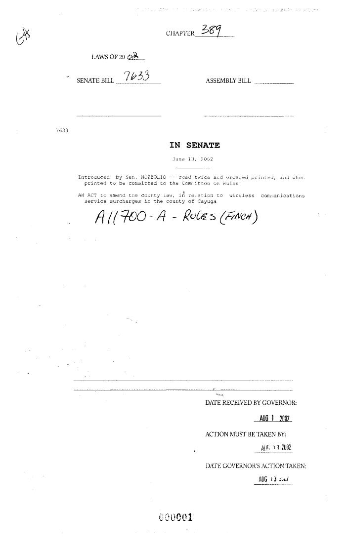 NYS Bill and Veto Jackets: 2002, Chapter 389