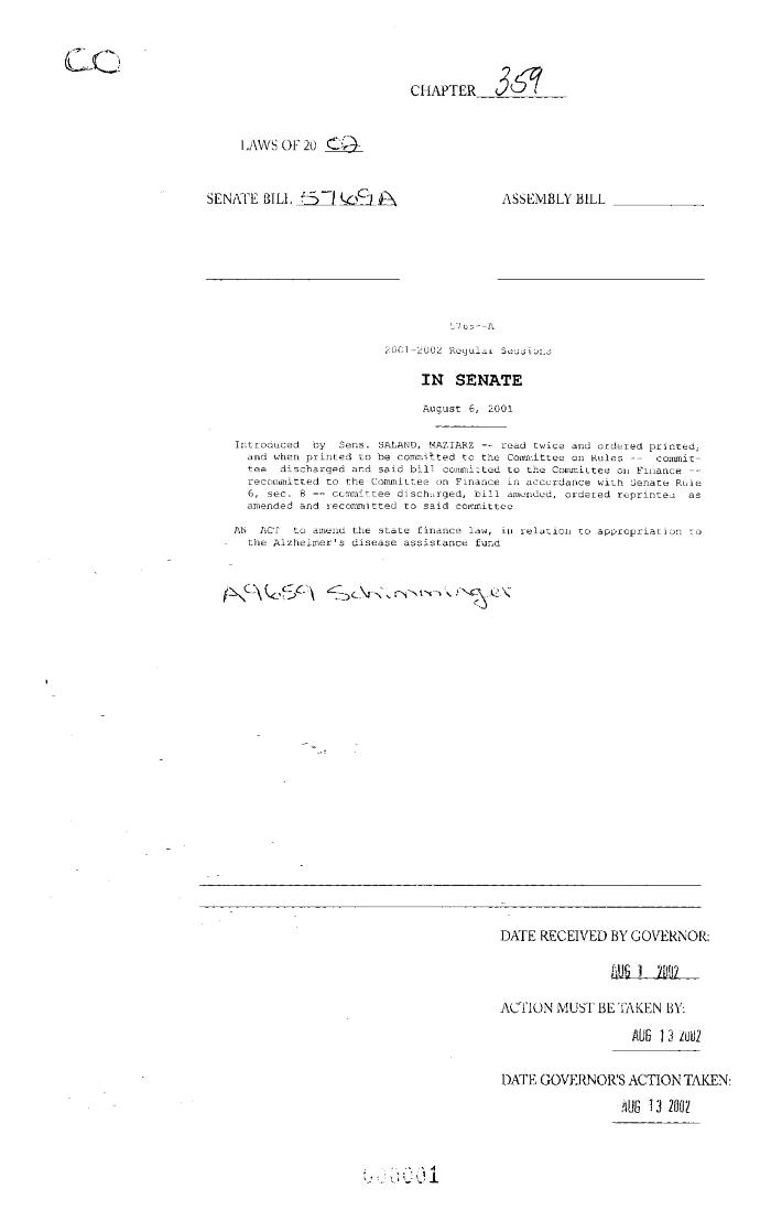 NYS Bill and Veto Jackets: 2002, Chapter 359
