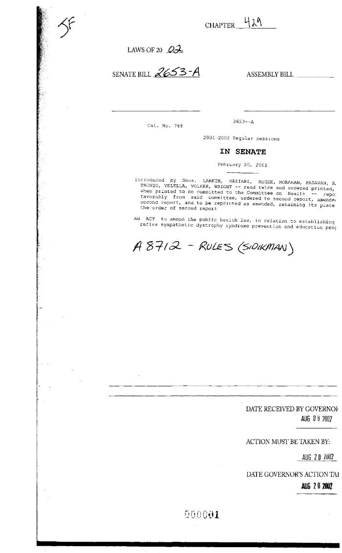 NYS Bill and Veto Jackets: 2002, Chapter 429