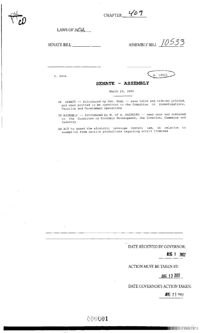 NYS Bill and Veto Jackets: 2002, Chapter 407