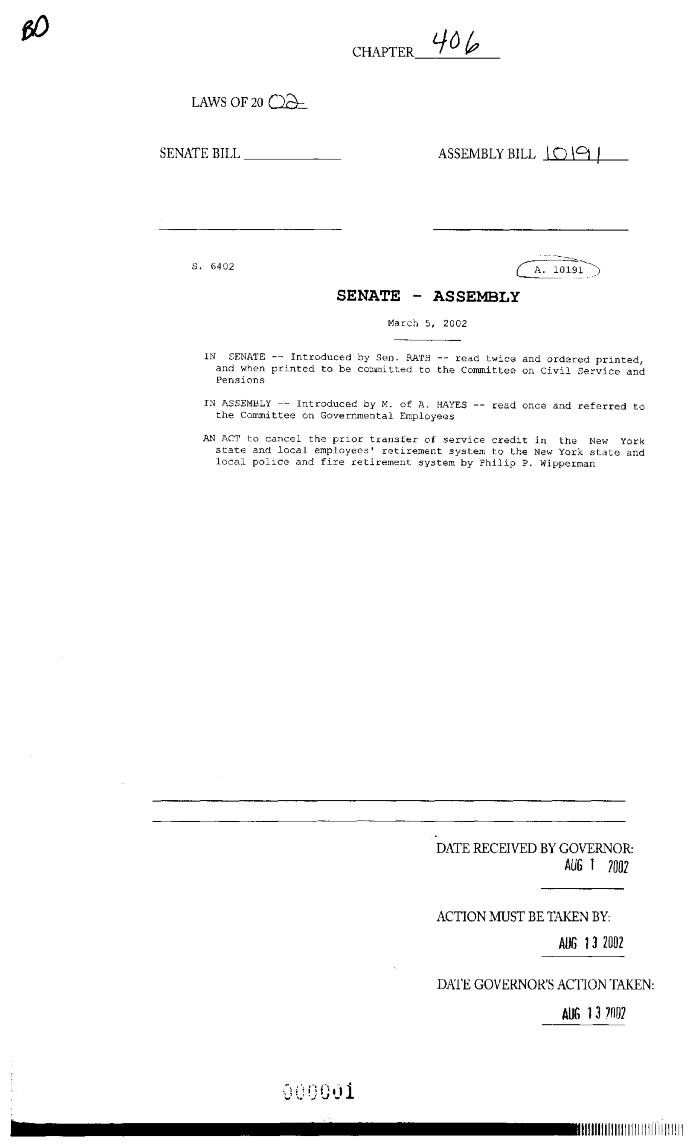 NYS Bill and Veto Jackets: 2002, Chapter 406