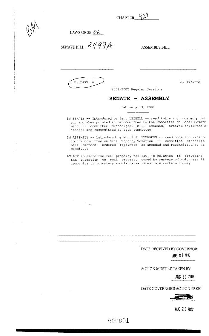 NYS Bill and Veto Jackets: 2002, Chapter 428