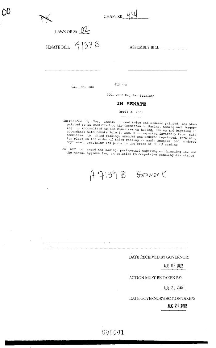 NYS Bill and Veto Jackets: 2002, Chapter 434