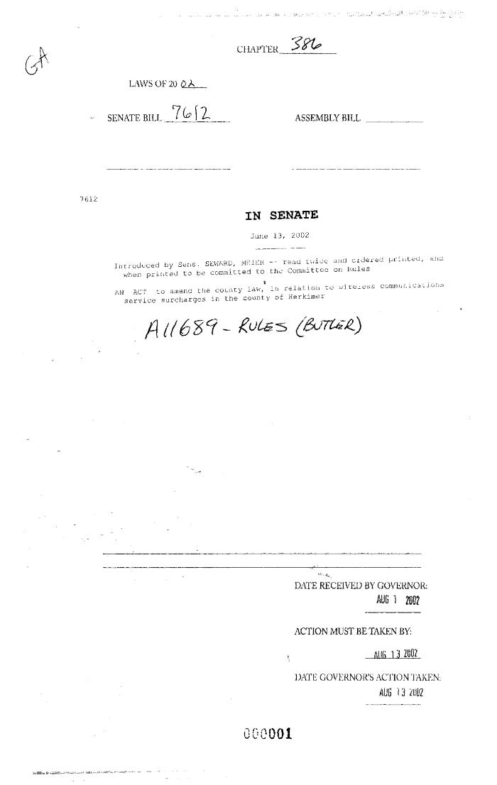 NYS Bill and Veto Jackets: 2002, Chapter 386