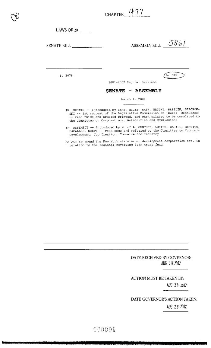 NYS Bill and Veto Jackets: 2002, Chapter 477