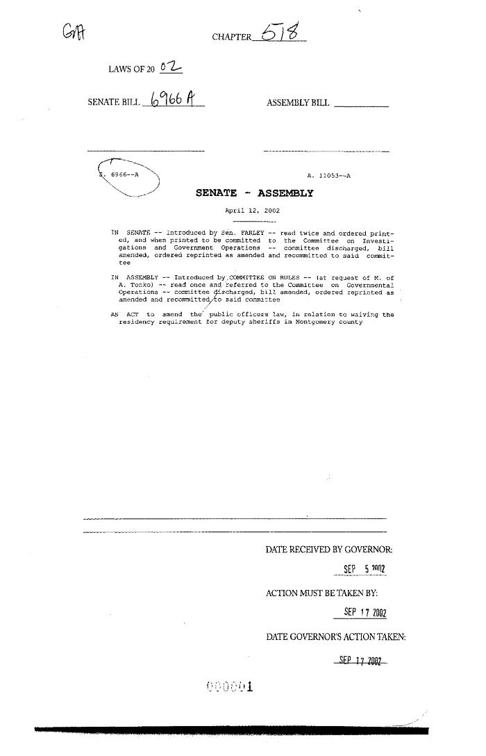 NYS Bill and Veto Jackets: 2002, Chapter 518