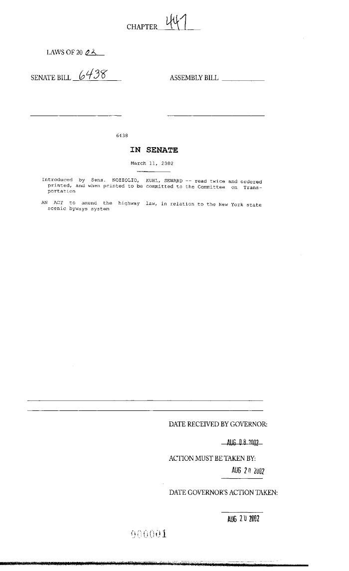 NYS Bill and Veto Jackets: 2002, Chapter 447