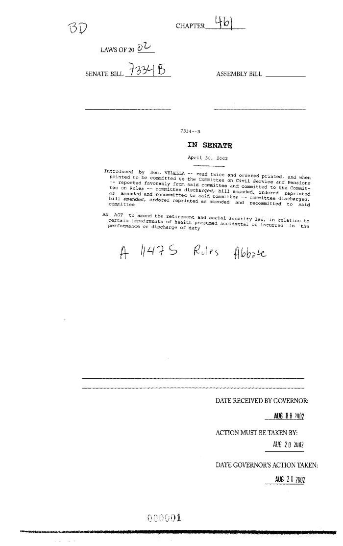 NYS Bill and Veto Jackets: 2002, Chapter 461