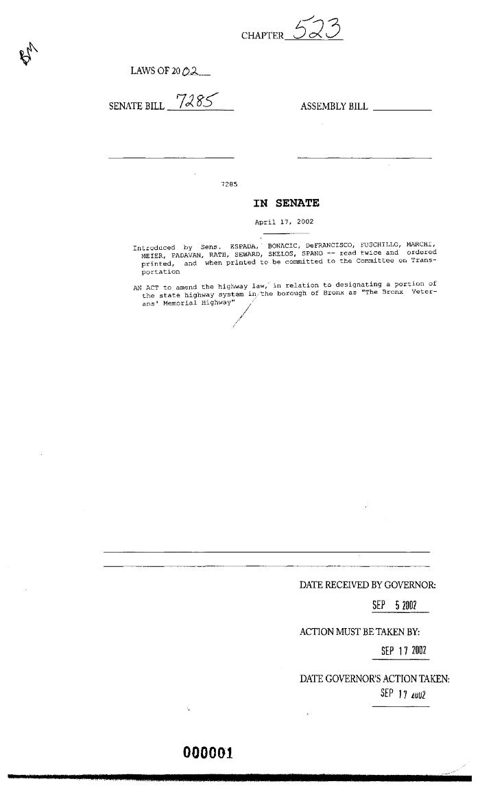 NYS Bill and Veto Jackets: 2002, Chapter 523