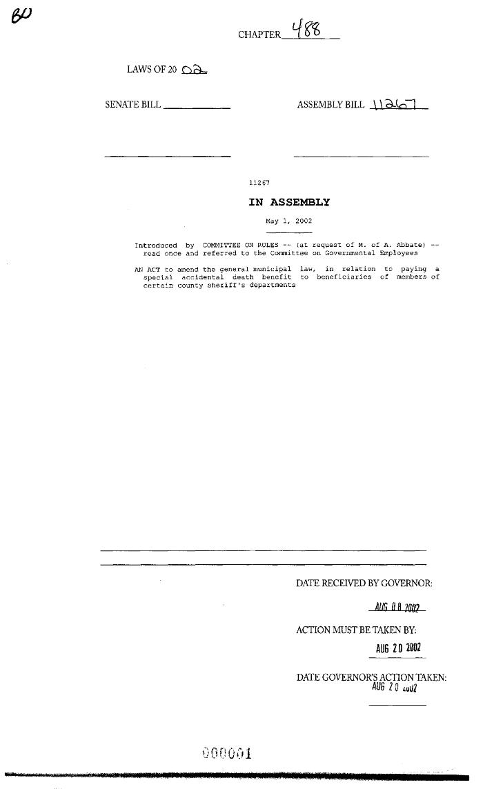 NYS Bill and Veto Jackets: 2002, Chapter 488