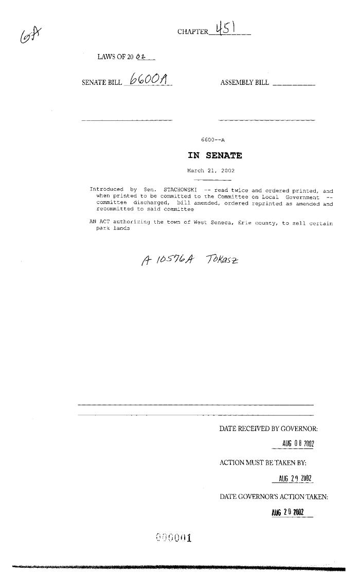 NYS Bill and Veto Jackets: 2002, Chapter 451