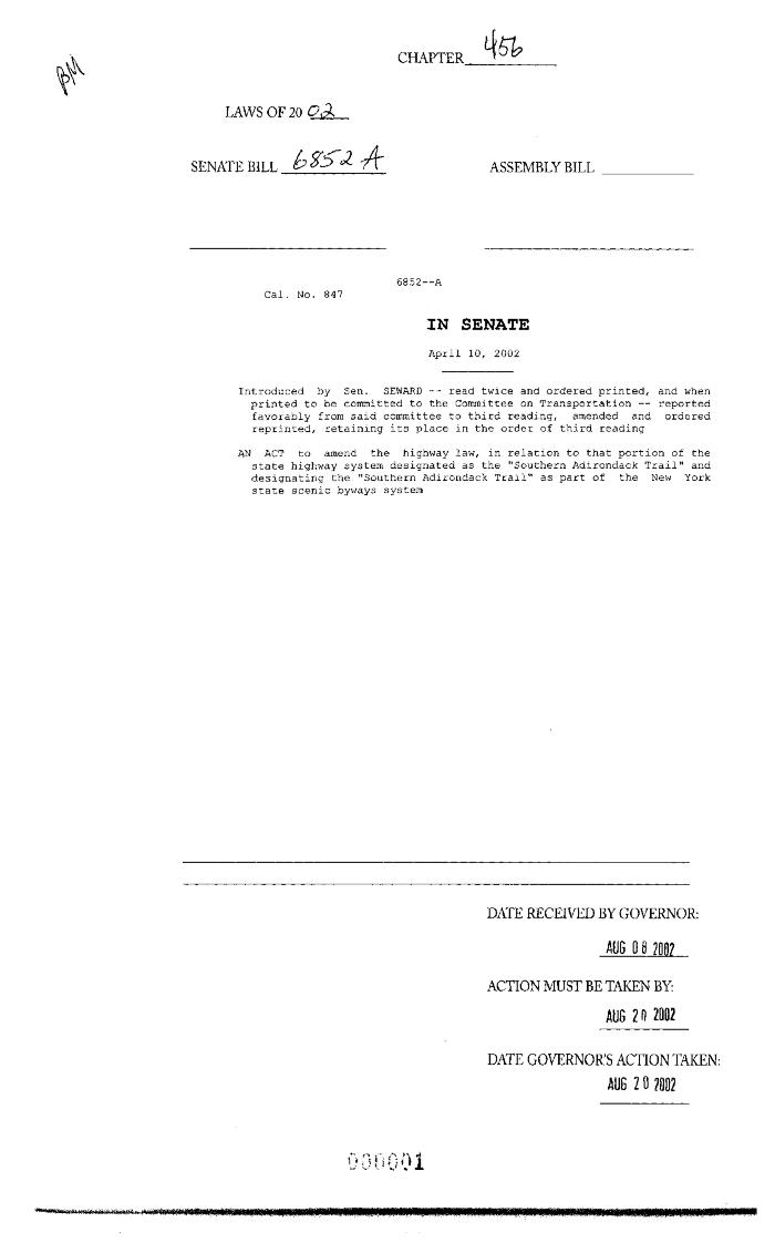 NYS Bill and Veto Jackets: 2002, Chapter 456
