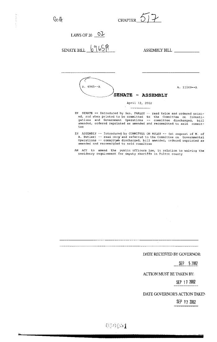 NYS Bill and Veto Jackets: 2002, Chapter 517