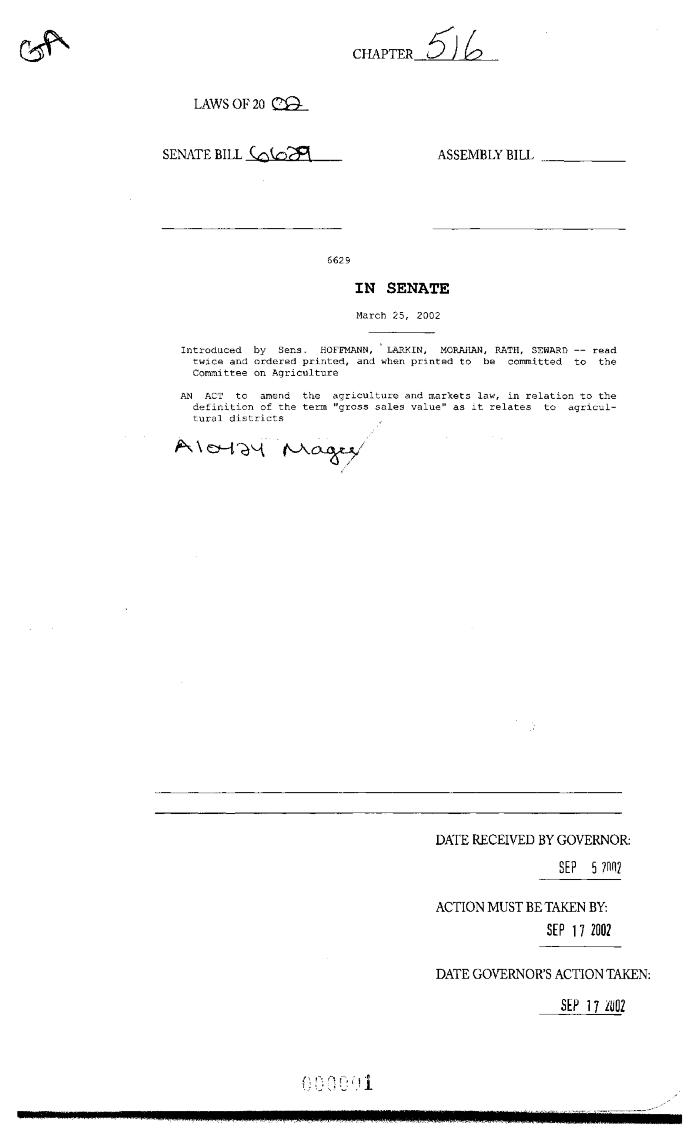 NYS Bill and Veto Jackets: 2002, Chapter 516