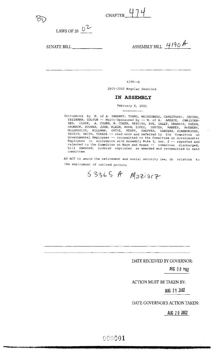 NYS Bill and Veto Jackets: 2002, Chapter 474