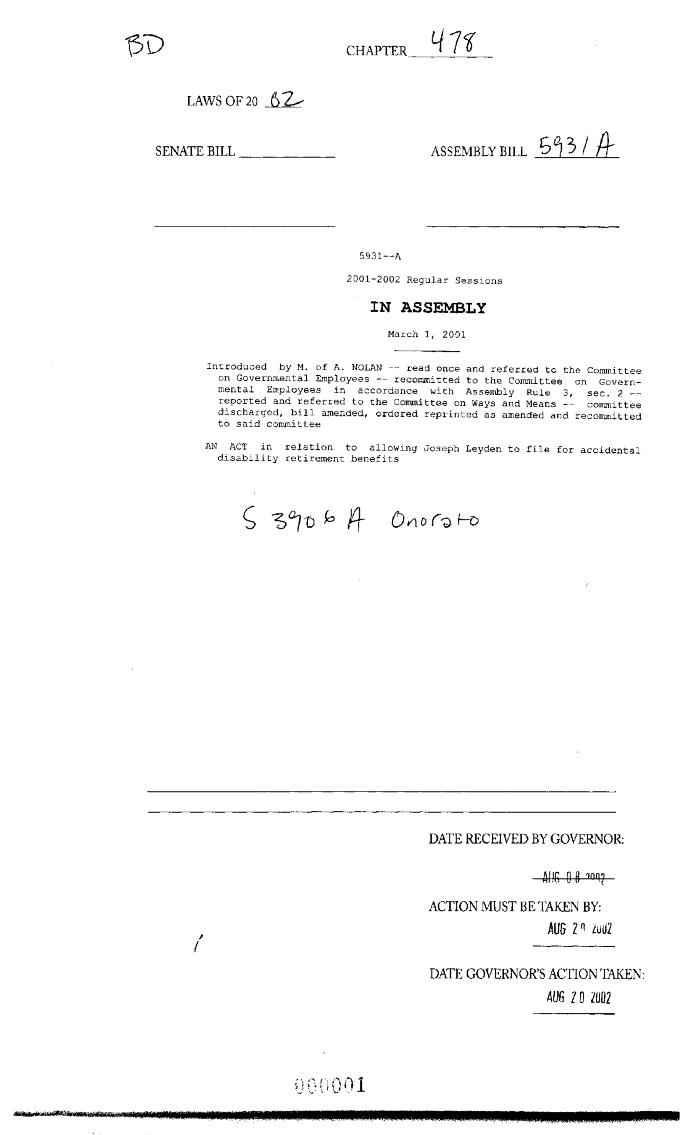 NYS Bill and Veto Jackets: 2002, Chapter 478