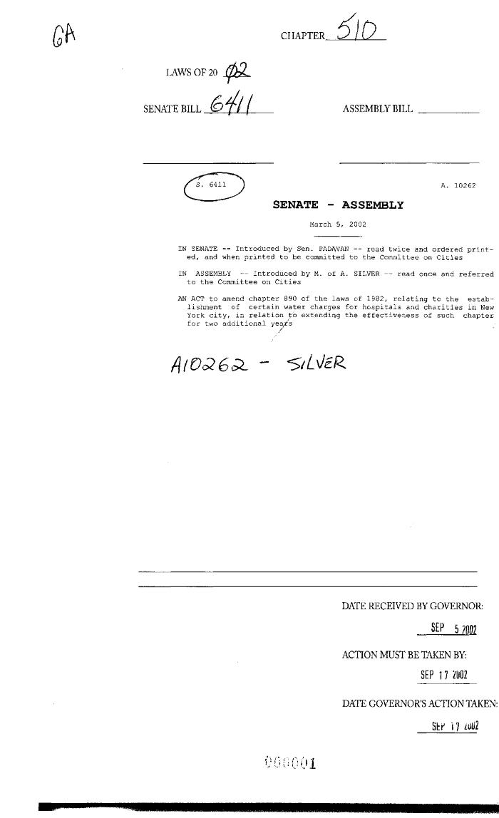 NYS Bill and Veto Jackets: 2002, Chapter 510