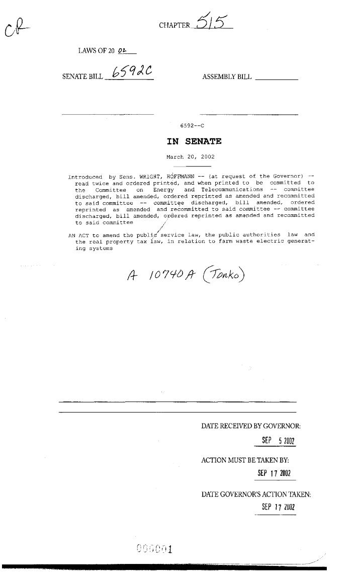 NYS Bill and Veto Jackets: 2002, Chapter 515