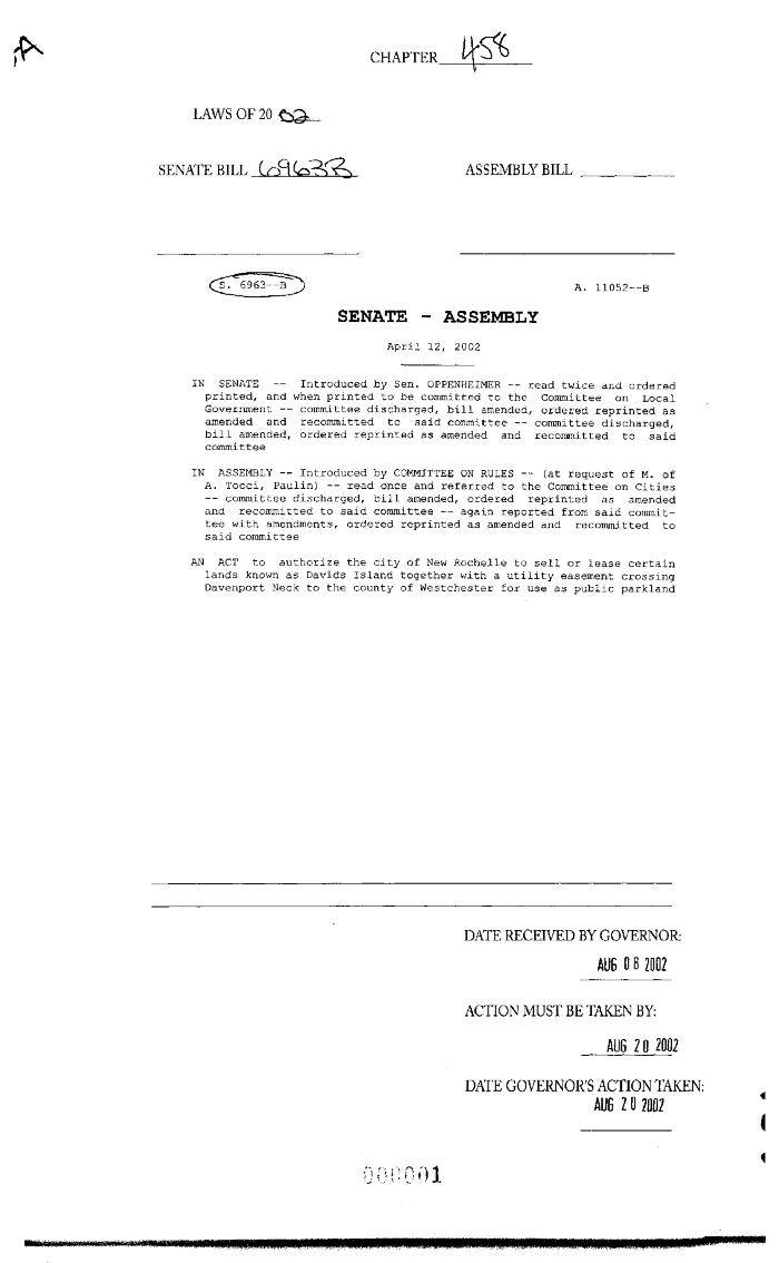 NYS Bill and Veto Jackets: 2002, Chapter 458