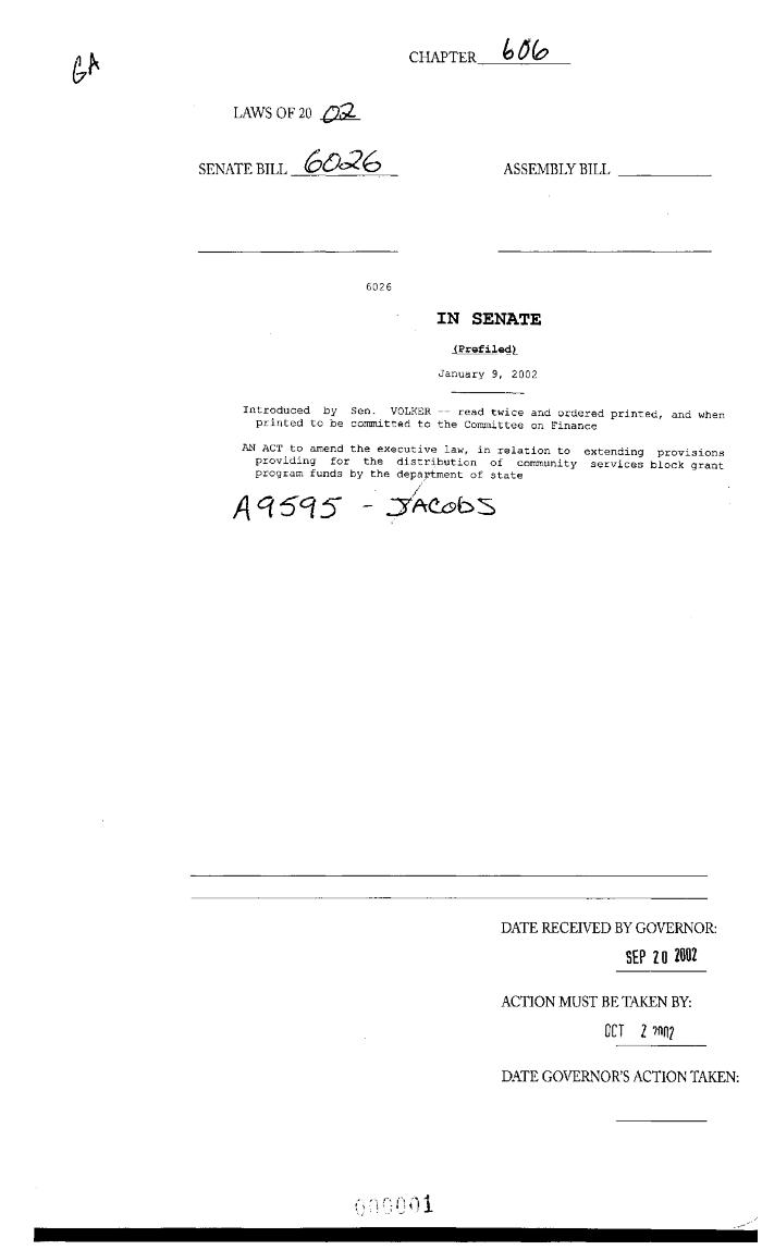 NYS Bill and Veto Jackets: 2002, Chapter 606
