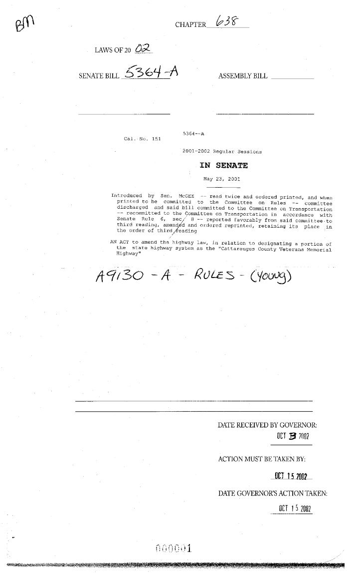 NYS Bill and Veto Jackets: 2002, Chapter 638