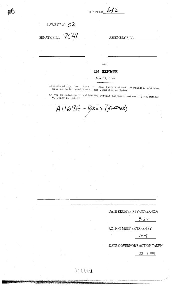NYS Bill and Veto Jackets: 2002, Chapter 632
