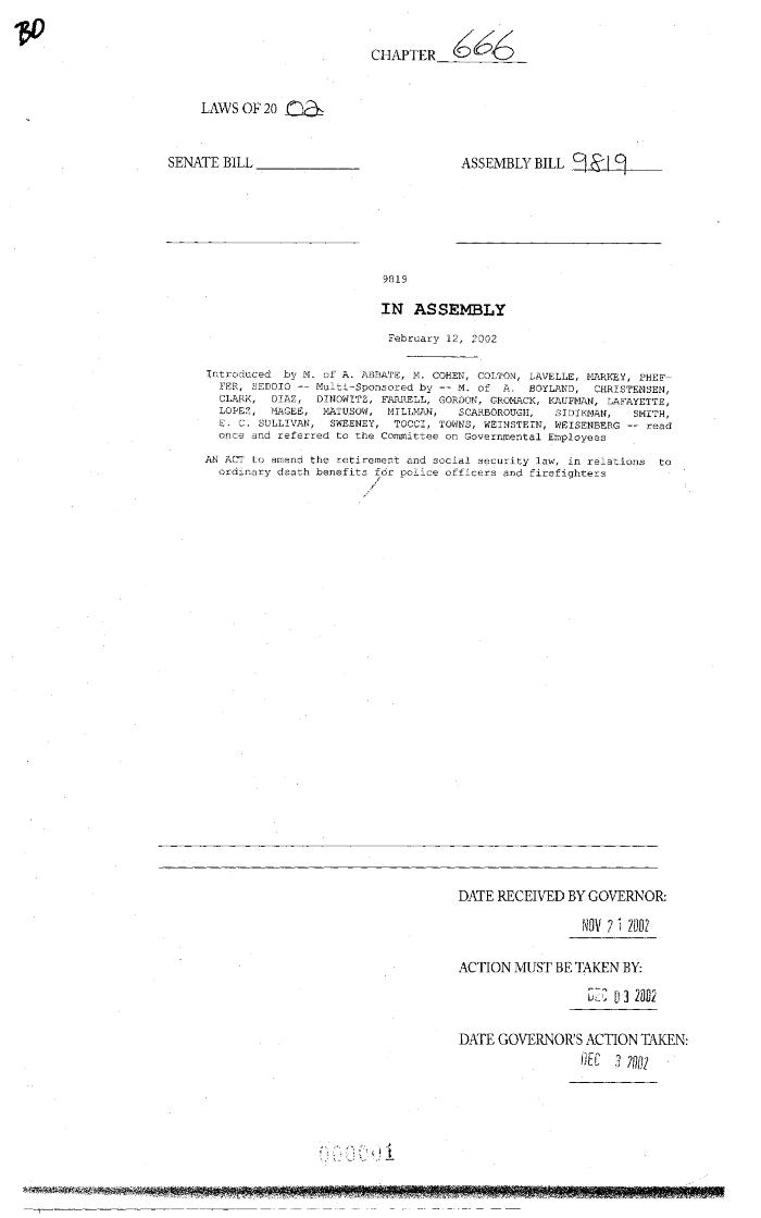 NYS Bill and Veto Jackets: 2002, Chapter 666