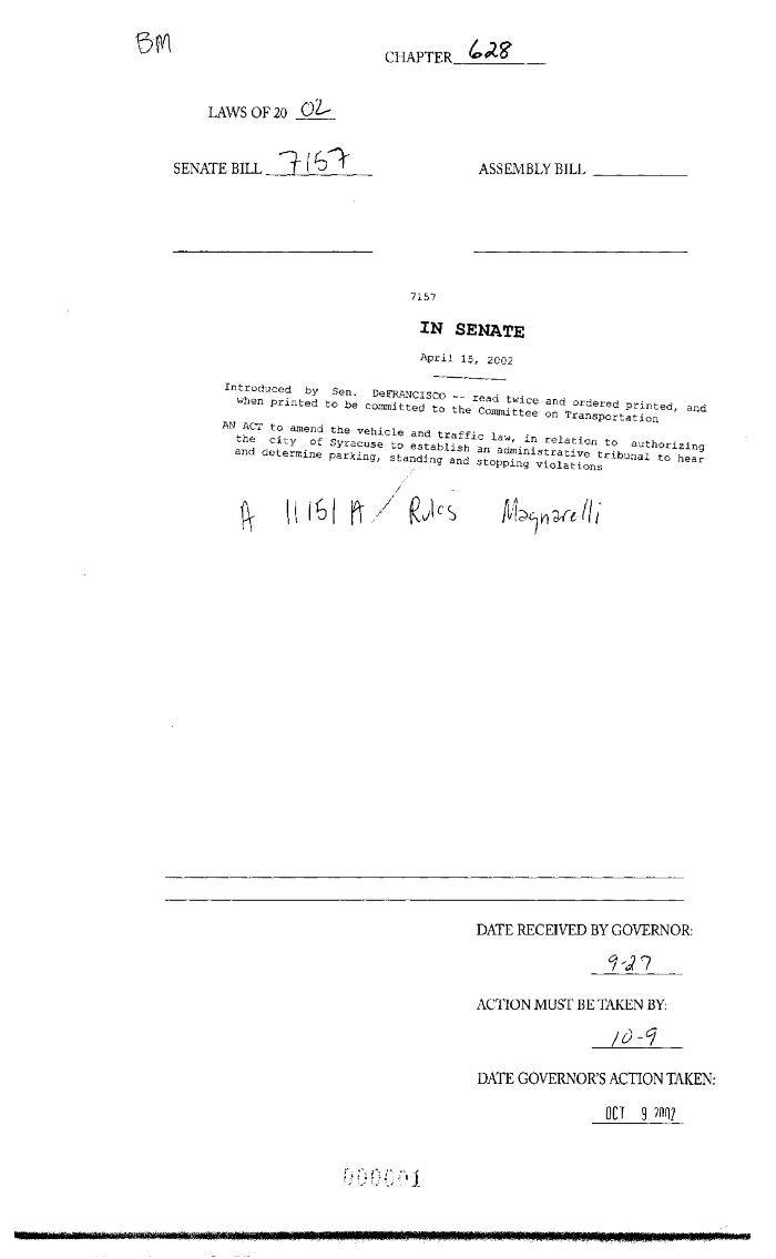 NYS Bill and Veto Jackets: 2002, Chapter 628