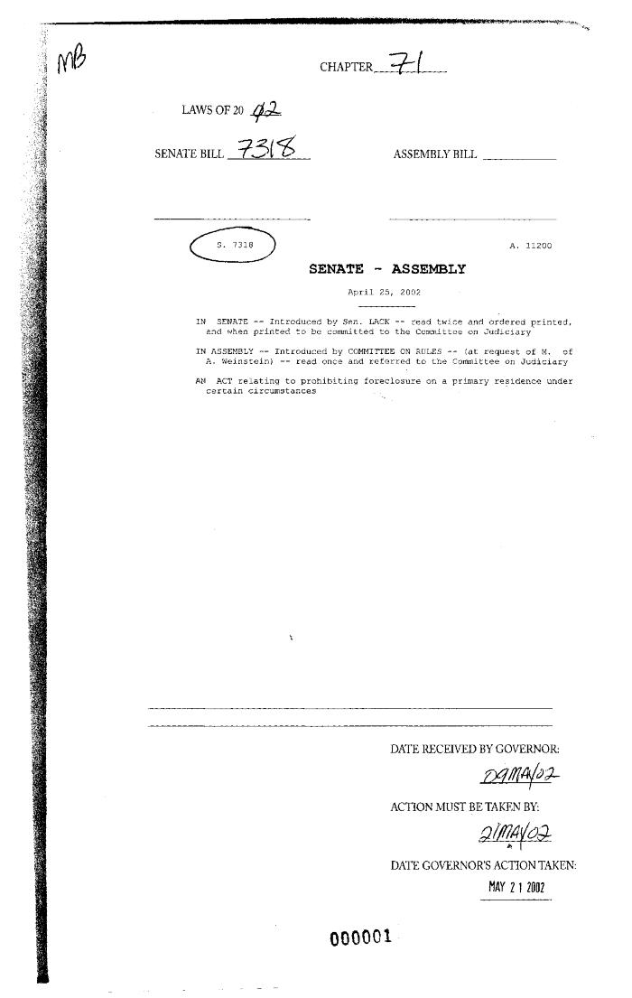 NYS Bill and Veto Jackets: 2002, Chapter 71
