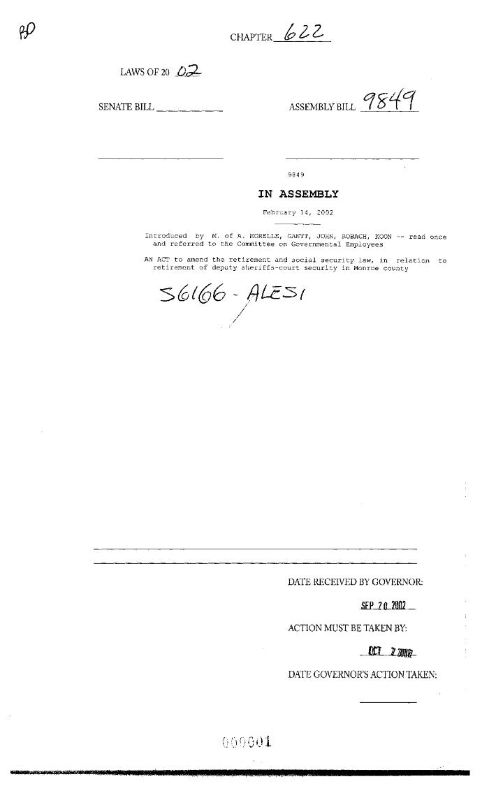 NYS Bill and Veto Jackets: 2002, Chapter 622