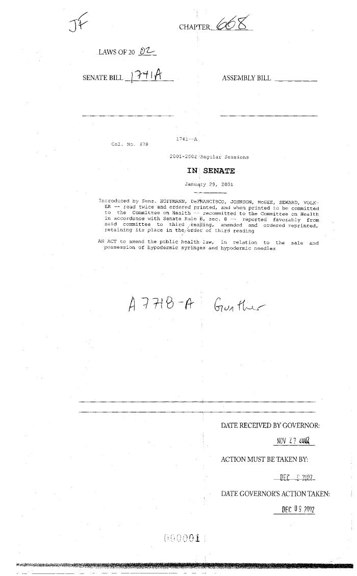 NYS Bill and Veto Jackets: 2002, Chapter 668