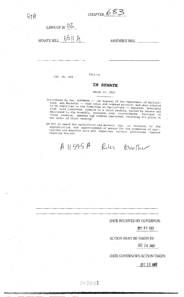 NYS Bill and Veto Jackets: 2002, Chapter 683