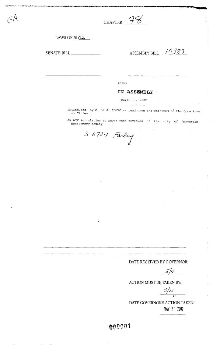 NYS Bill and Veto Jackets: 2002, Chapter 78