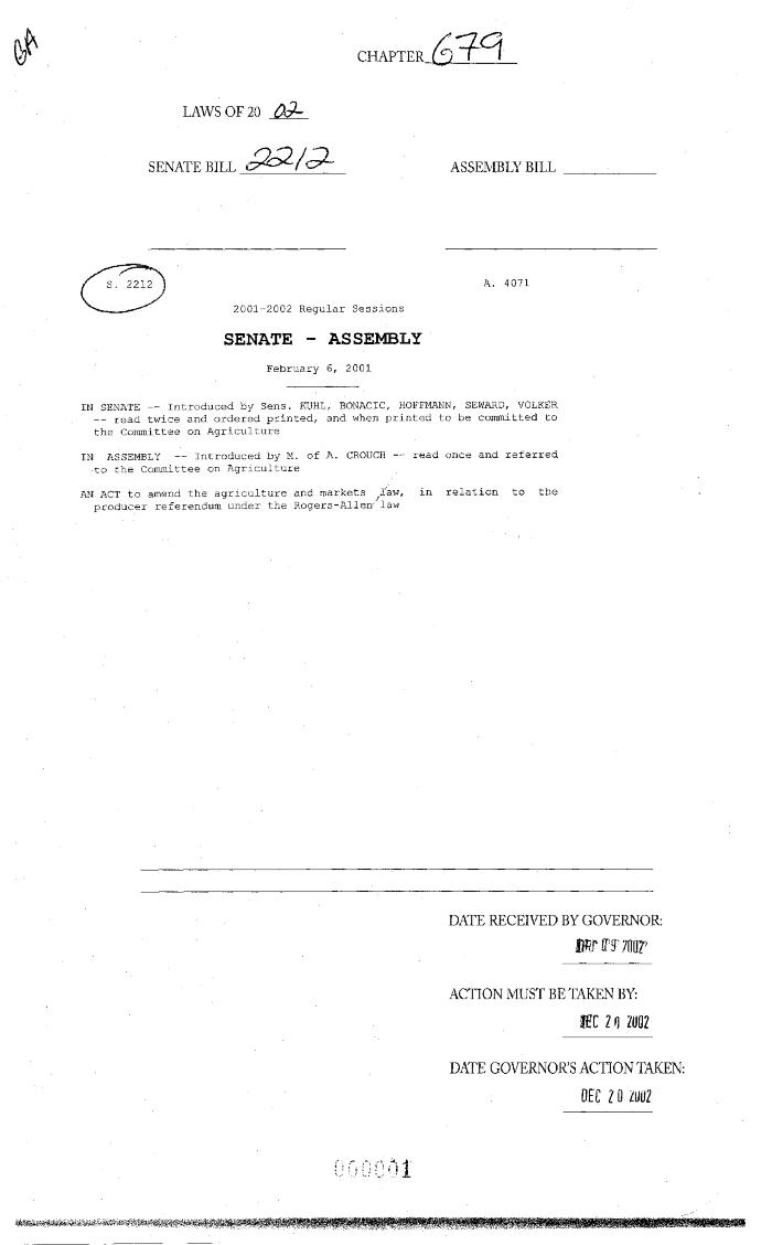 NYS Bill and Veto Jackets: 2002, Chapter 679