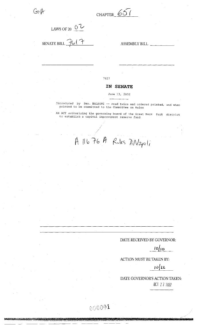 NYS Bill and Veto Jackets: 2002, Chapter 651