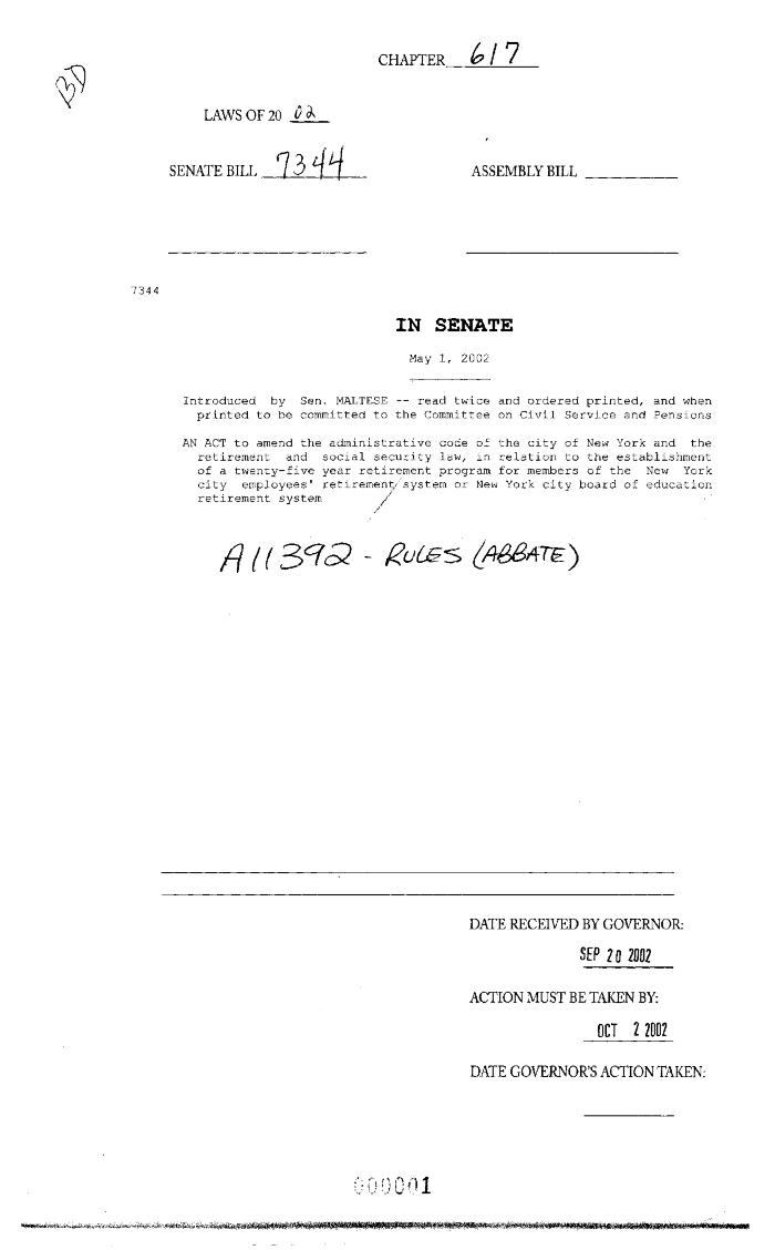 NYS Bill and Veto Jackets: 2002, Chapter 617