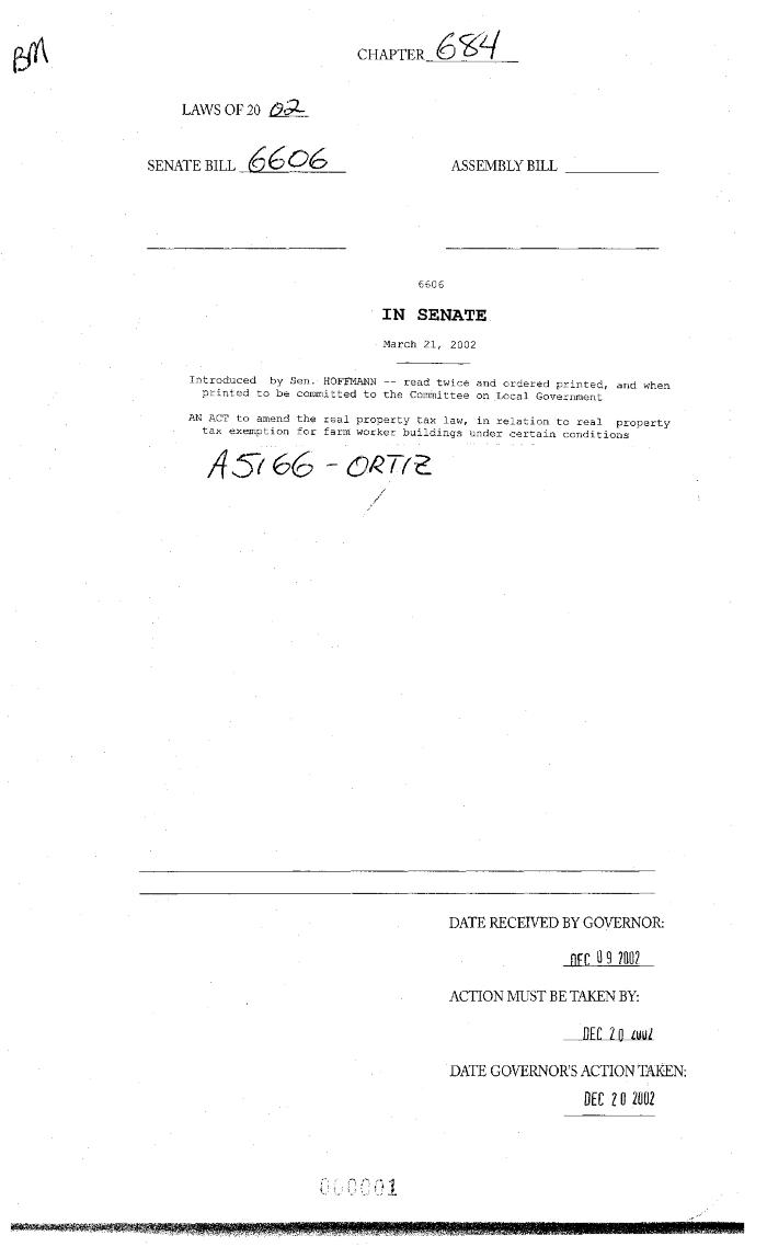 NYS Bill and Veto Jackets: 2002, Chapter 684