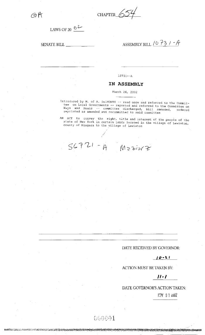 NYS Bill and Veto Jackets: 2002, Chapter 654