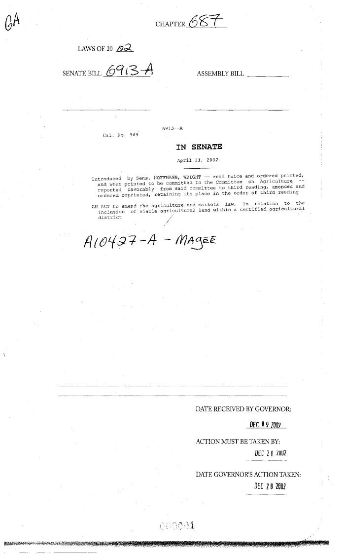 NYS Bill and Veto Jackets: 2002, Chapter 687