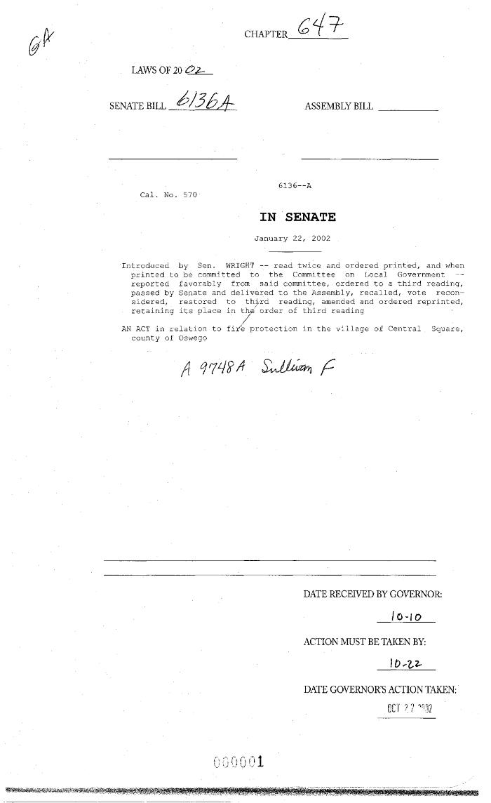NYS Bill and Veto Jackets: 2002, Chapter 647
