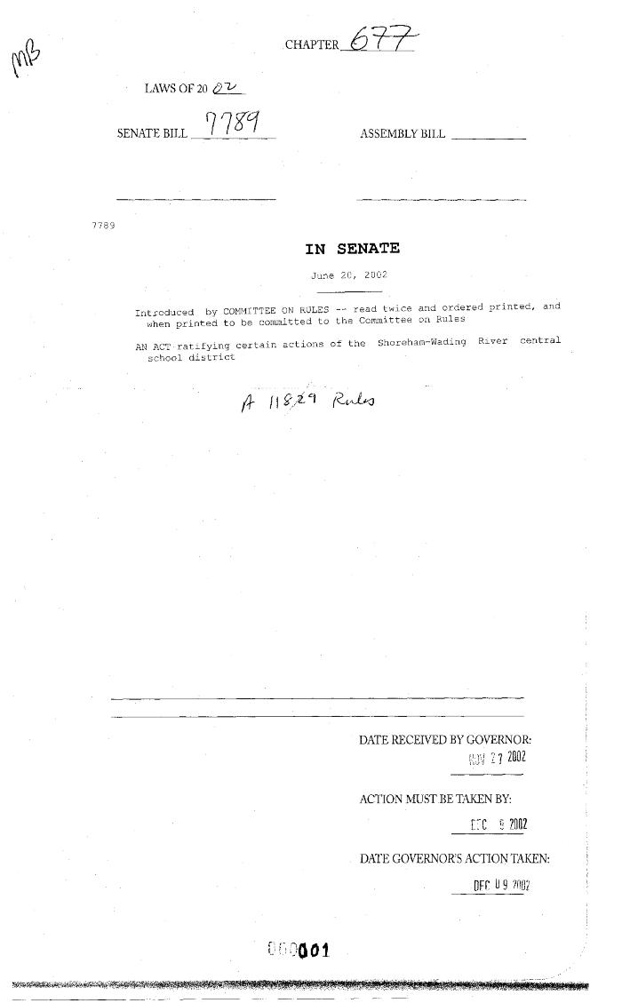 NYS Bill and Veto Jackets: 2002, Chapter 677