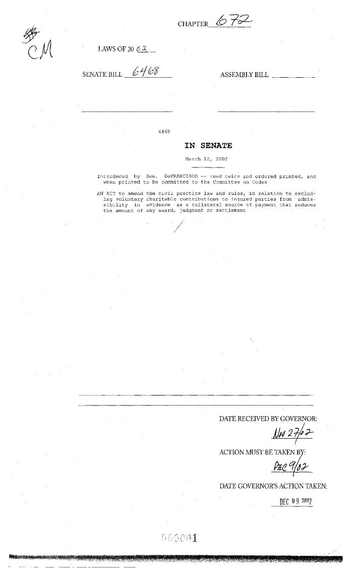 NYS Bill and Veto Jackets: 2002, Chapter 672