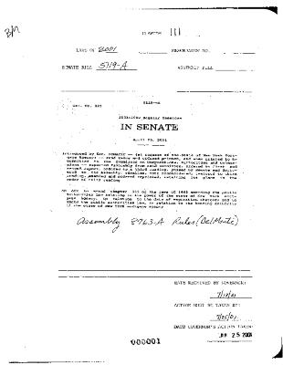NYS Bill and Veto Jackets: 2001, Chapter 111