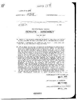 NYS Bill and Veto Jackets: 2001, Chapter 118