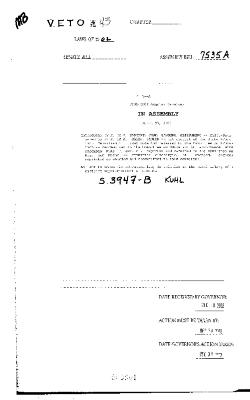 NYS Bill and Veto Jackets: 2002, Veto 43