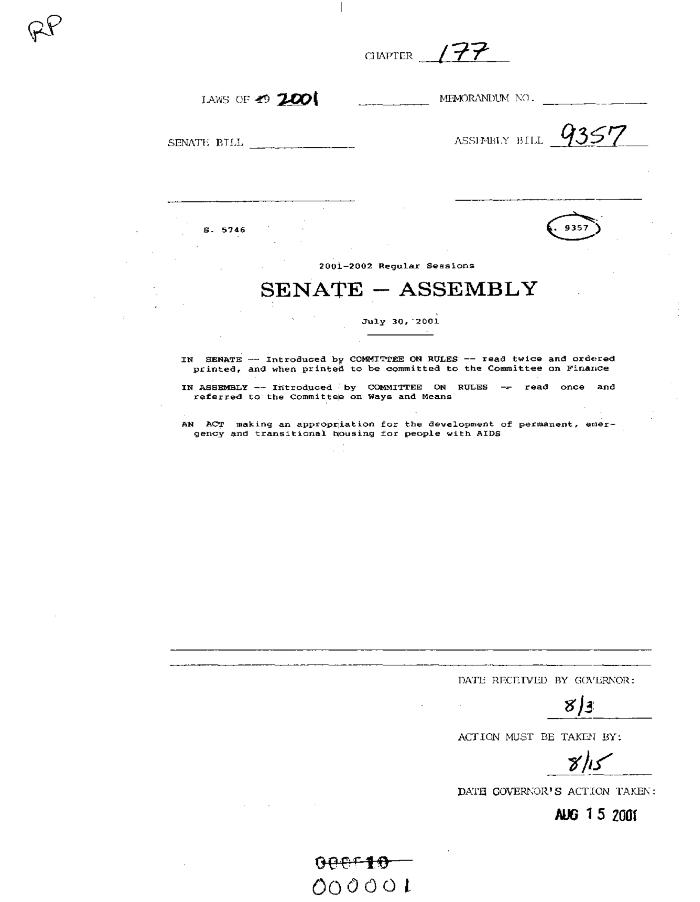 NYS Bill and Veto Jackets: 2001, Chapter 177