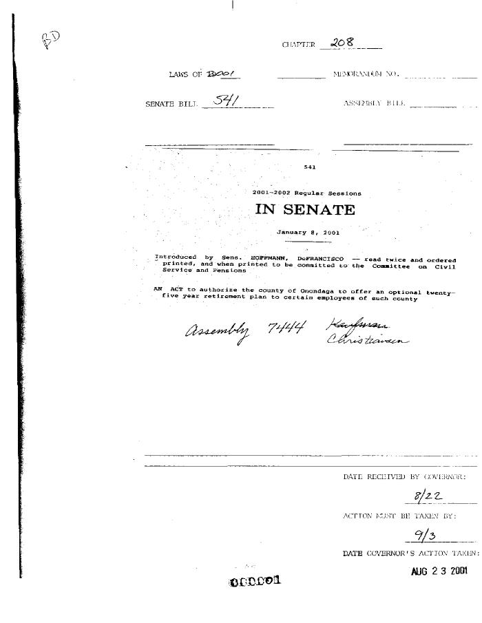 NYS Bill and Veto Jackets: 2001, Chapter 208